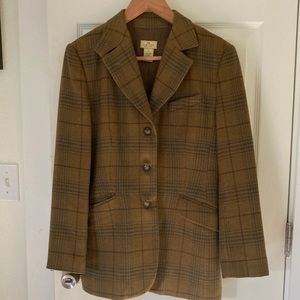 Limited 100% Wool Plaid Blazer